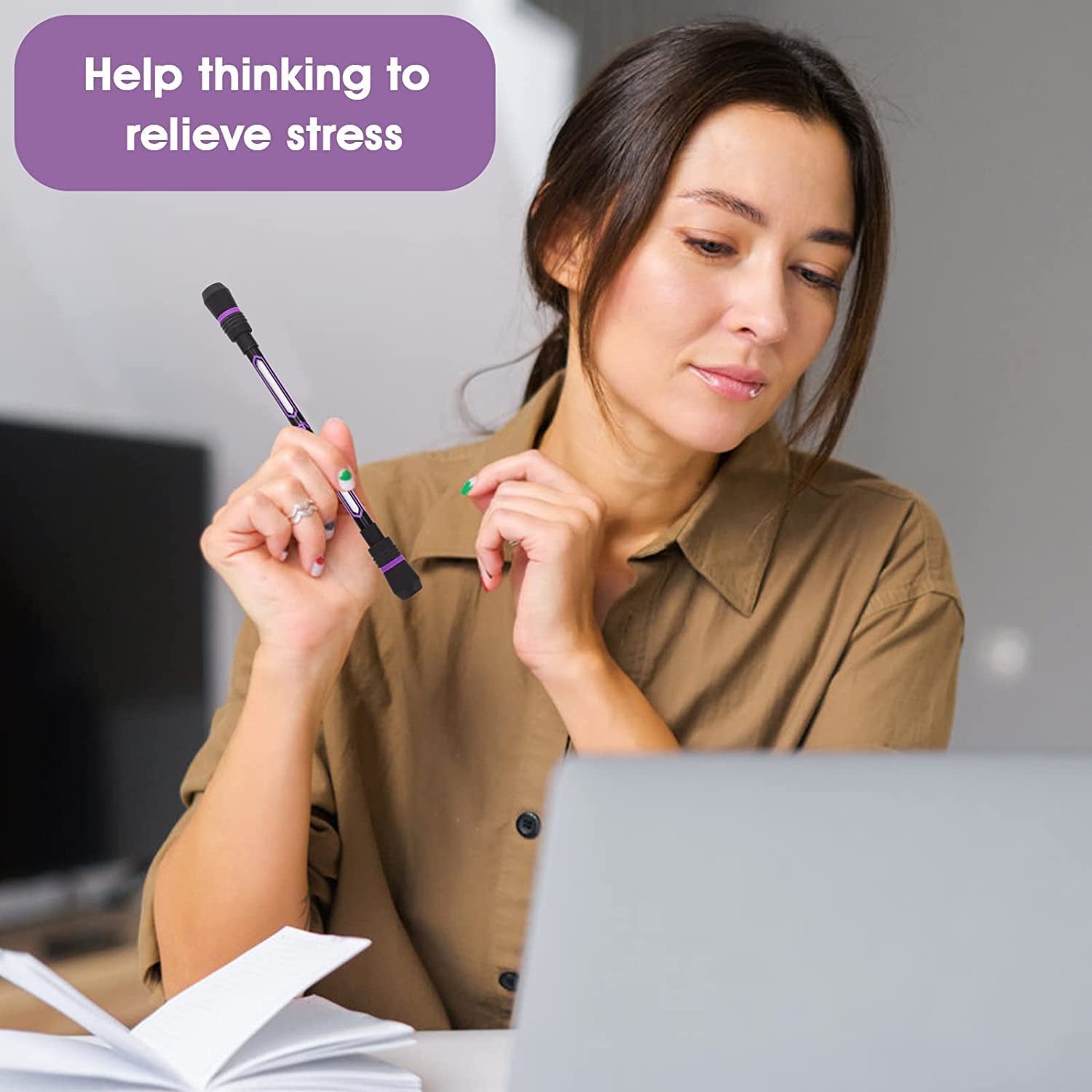 Stress Reliever Spinning Pen – Fidget Pen for Focus, Anxiety Relief, and Relaxation – Ideal for Office, Study, and Relaxation