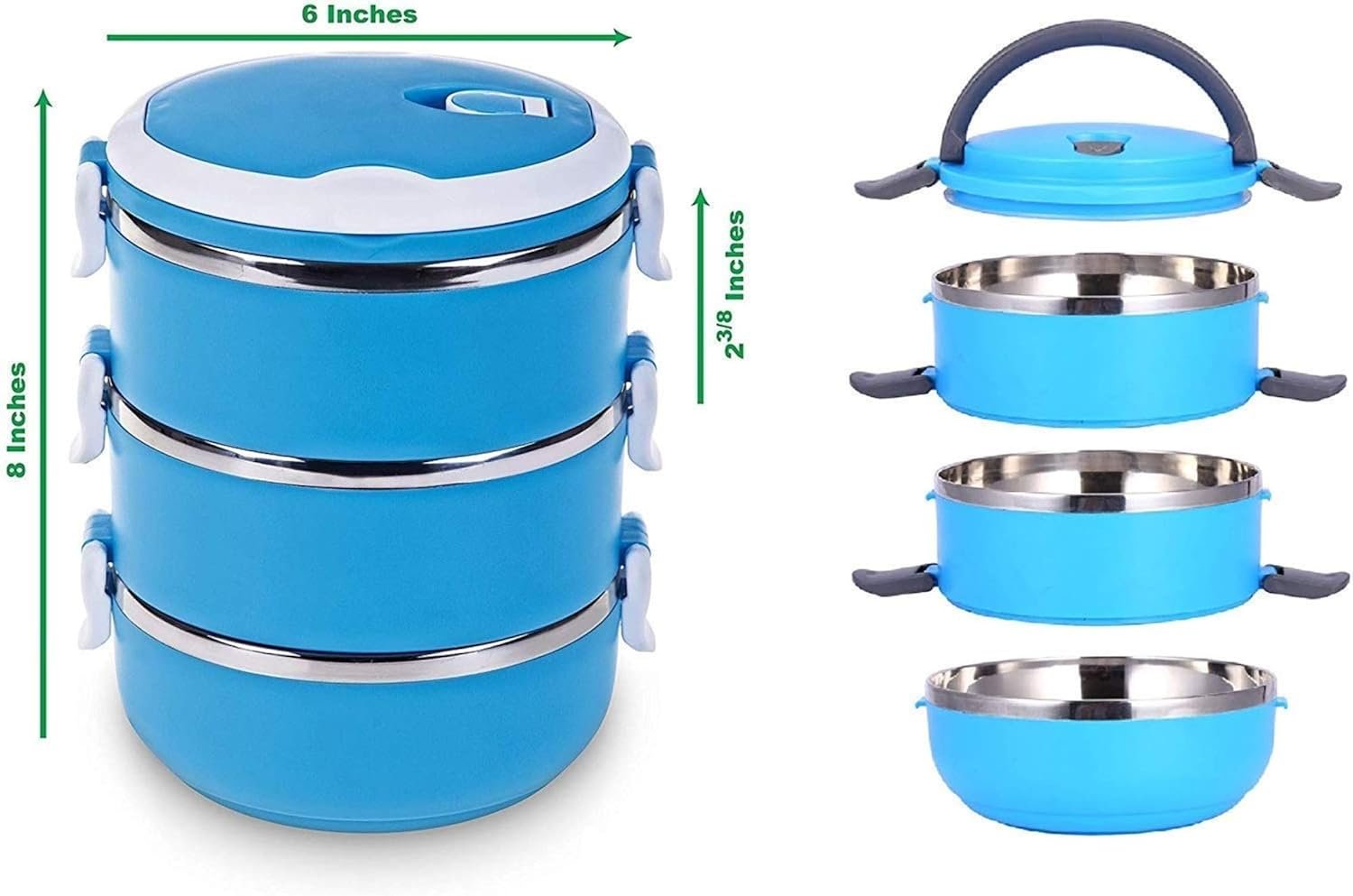 3 Layer Lunch Box – Stackable, Leak-Proof Food Storage Container for Meal Prep, Work, and School – BPA-Free, Microwave & Dishwasher Safe