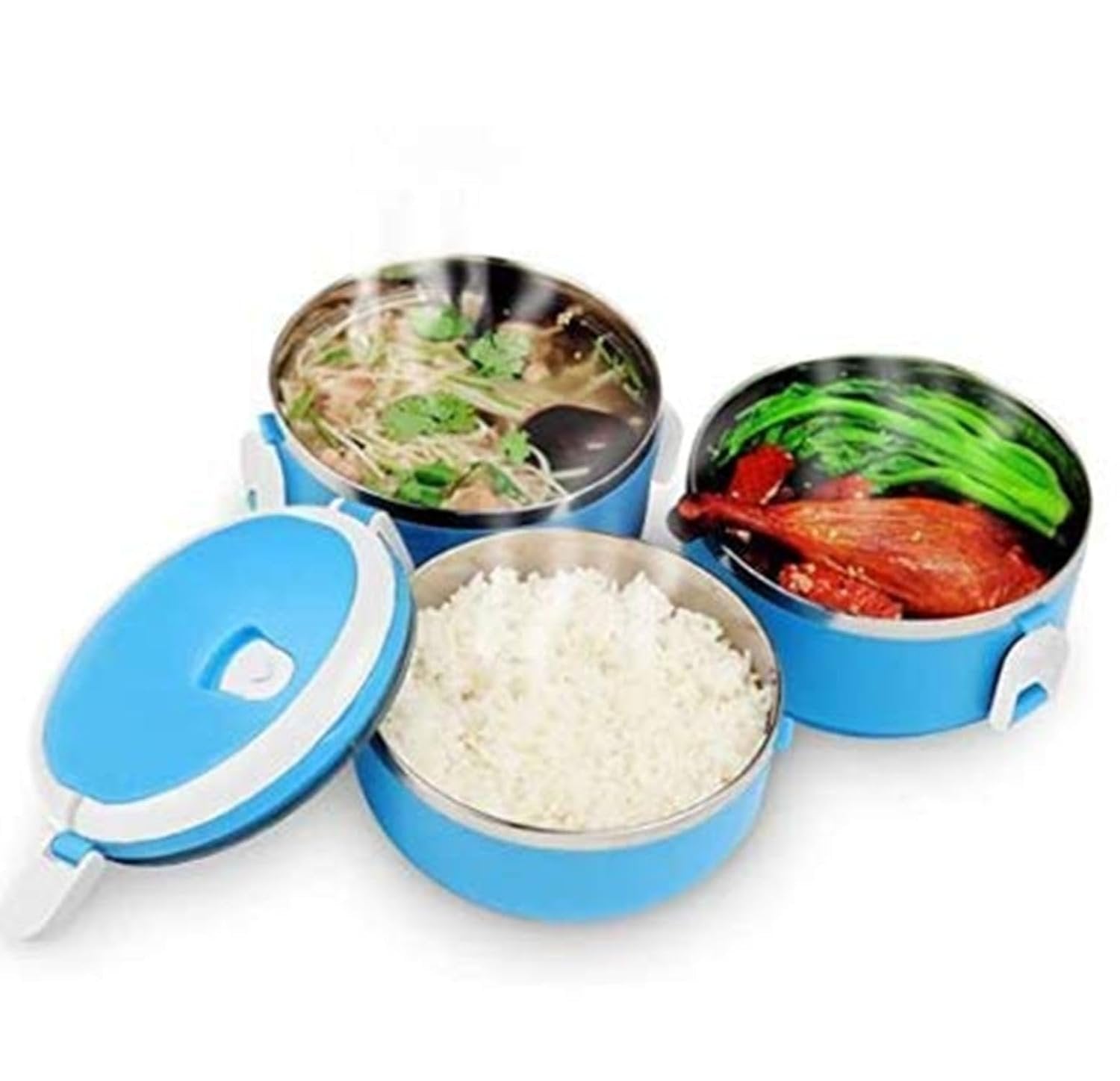 3 Layer Lunch Box – Stackable, Leak-Proof Food Storage Container for Meal Prep, Work, and School – BPA-Free, Microwave & Dishwasher Safe