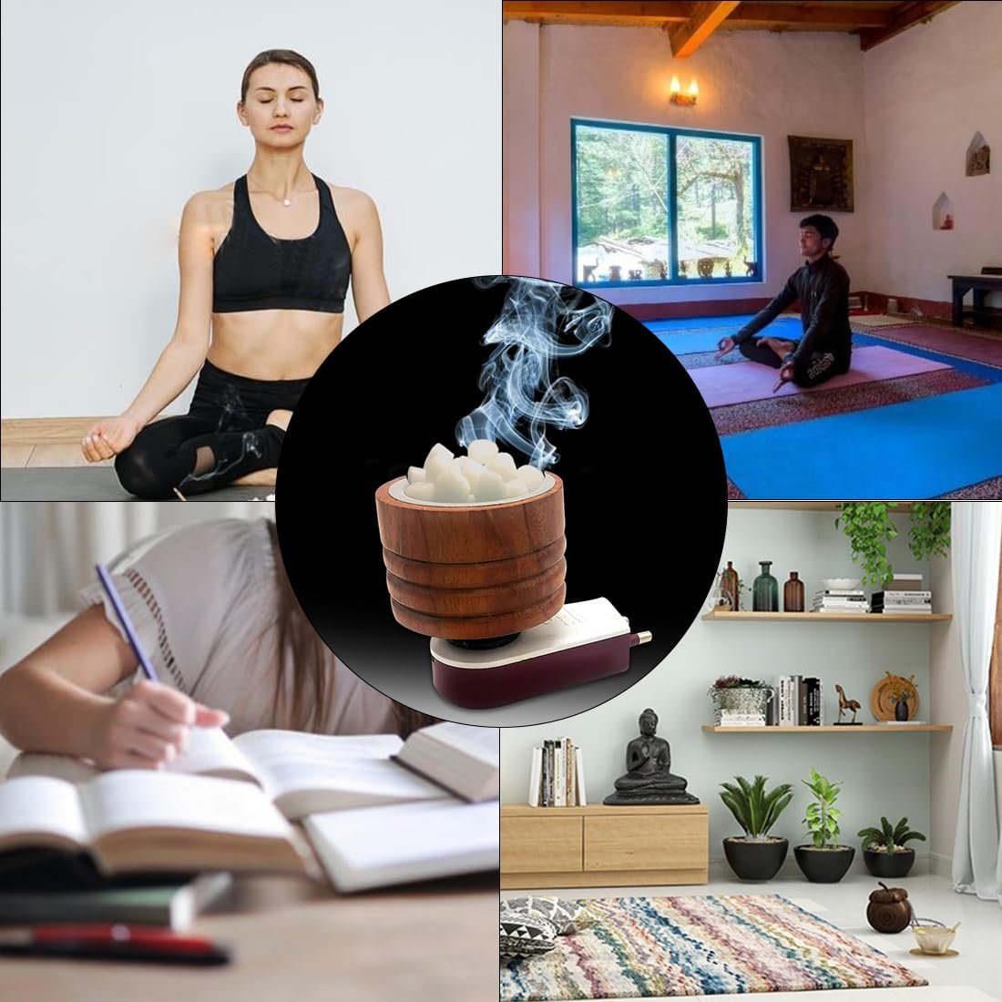 Wooden Aroma Burner – Essential Oil Diffuser with Natural Wood Design, Perfect for Home, Spa &amp; Office, Relaxing Fragrance &amp; Ambiance