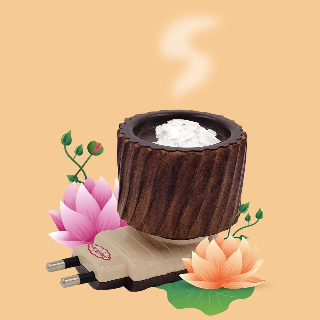 Wooden Aroma Burner – Essential Oil Diffuser with Natural Wood Design, Perfect for Home, Spa &amp; Office, Relaxing Fragrance &amp; Ambiance