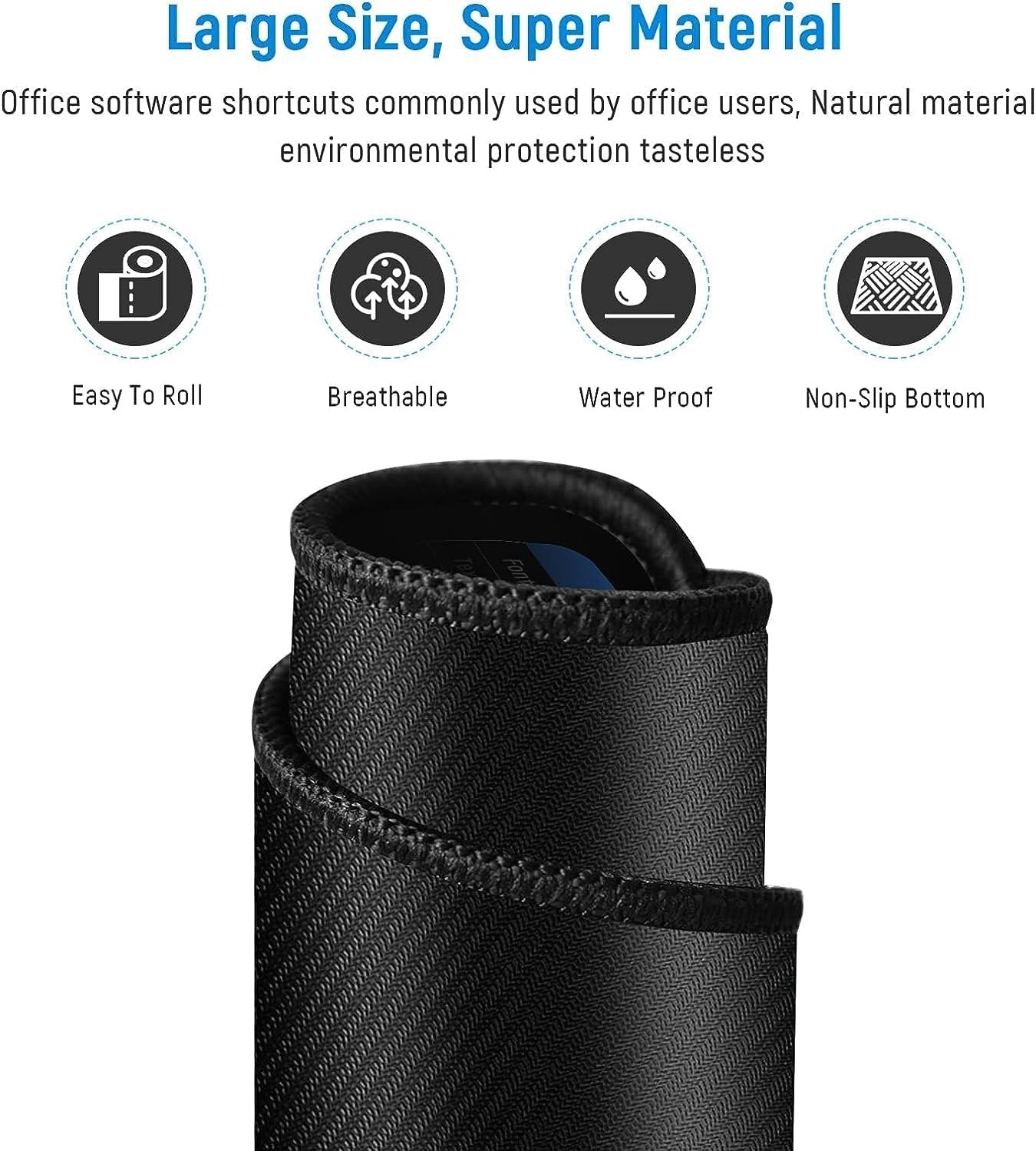 Keyboard Mat with Shortcut Key Printed Patterns – Non-Slip Desk Mat for Computer, Laptop, and Gaming – Ideal for Enhanced Productivity and Quick Access