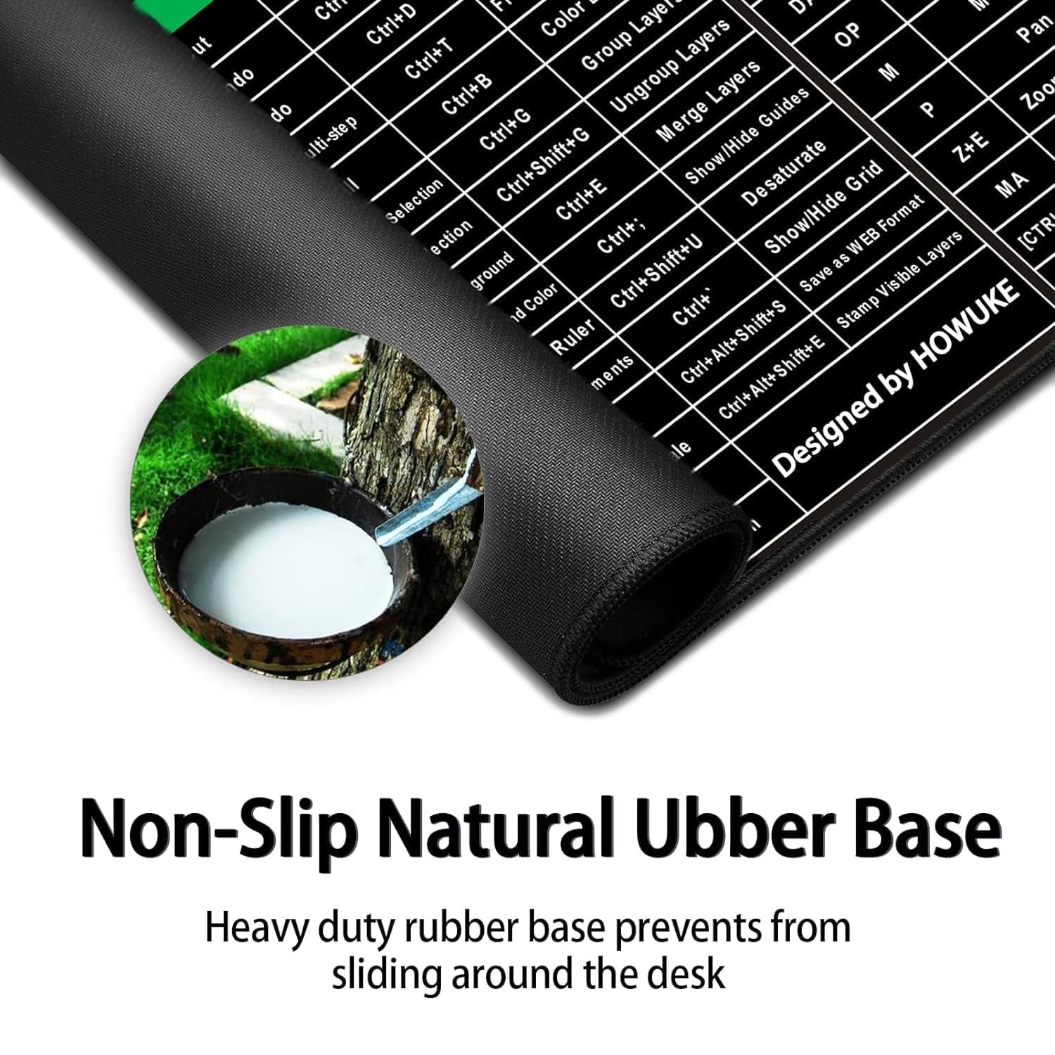 Keyboard Mat with Shortcut Key Printed Patterns – Non-Slip Desk Mat for Computer, Laptop, and Gaming – Ideal for Enhanced Productivity and Quick Access