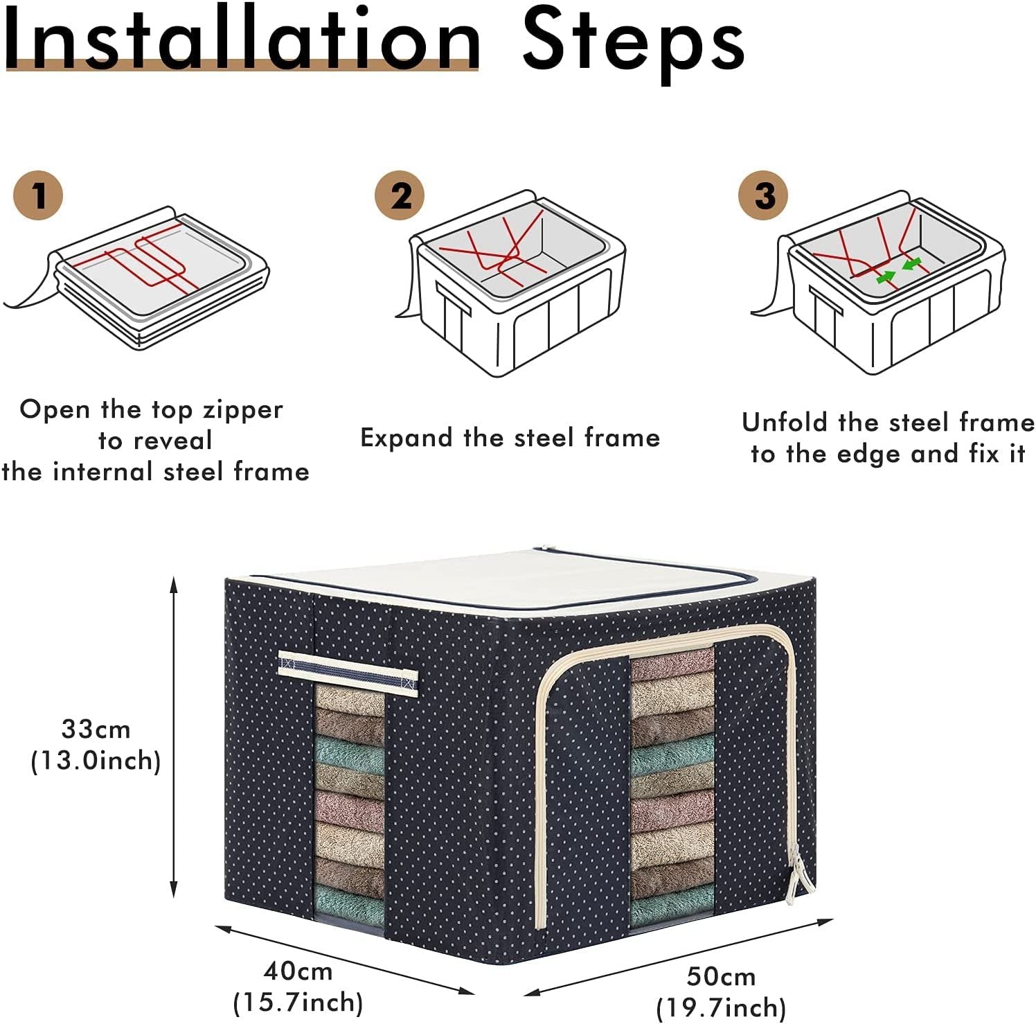 Multipurpose Foldable Storage Bag – Space-Saving, Durable, and Versatile Storage Solution for Clothes, Toys, Bedding & More