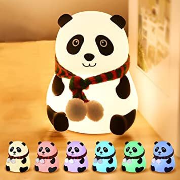 Panda Night Lamp – Cute LED Night Light for Kids, Nursery, Bedroom – Soft Glow, Color Changing, Portable Lamp for Sleep & Relaxation