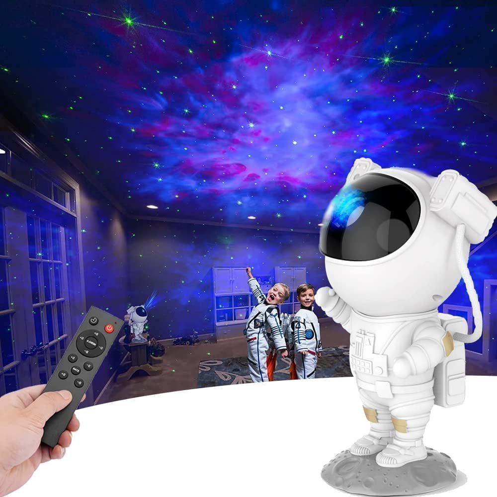 Astronaut Light Projector – LED Galaxy Star Projector, Color Changing, Space Themed Night Light, Rotating Projection for Bedroom, Kids Room, Home Decor