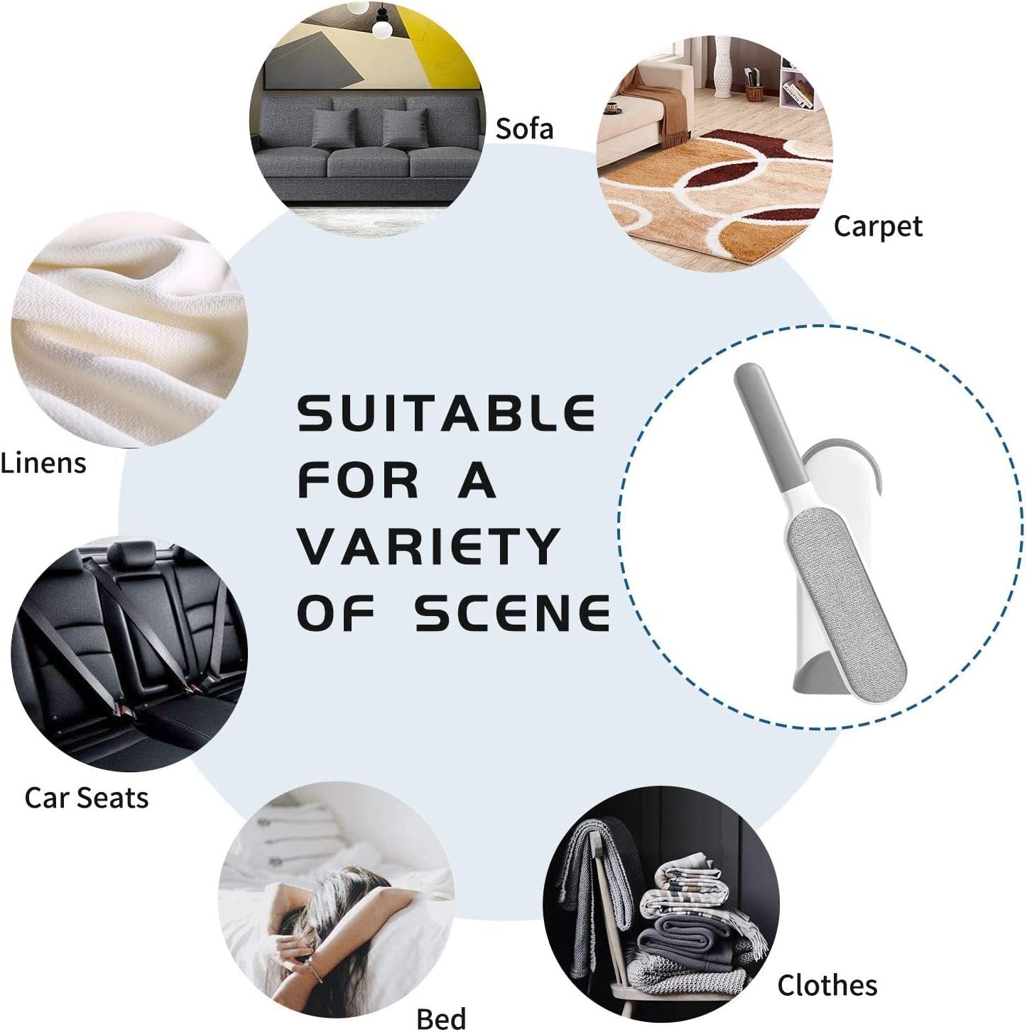 Pet Hair Remover – Reusable Lint Brush, Effective Fur and Hair Removal for Furniture, Carpets, Clothes, and Car Seats