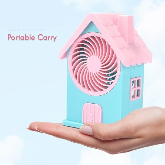 Mini House Fan, Rechargeable Portable Personal Desk Fan for Home, Office & Kids, Compact Design, Quiet & Efficient, USB Powered (Battery Not Included)