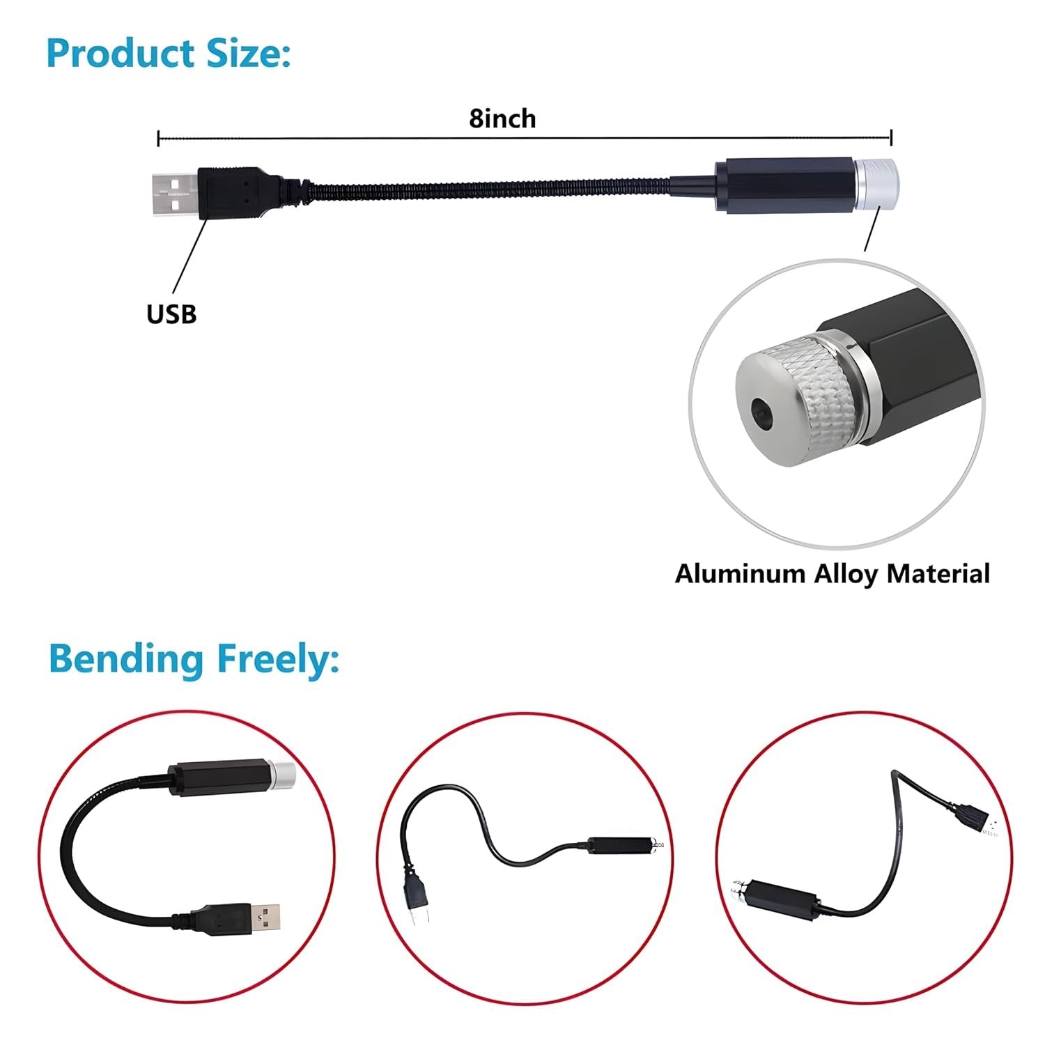 Light Galaxy Night Sky Projector, Laser Micro Projector for Atmosphere & Ambiance, USB Powered, LED Light for Home, Room, Roof, and Ceiling Decor