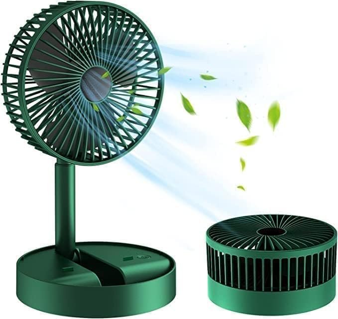 Telescopic Electric Desktop Fan, Height Adjustable, Foldable & Portable for Travel, Silent Table Top Fan for Bedside, Office Desk, Personal Cooling Fan