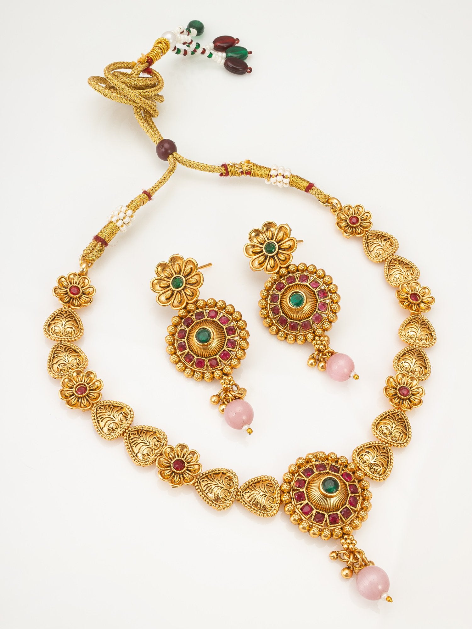 Stunning Gold Necklace and Earrings Set – A True Reflection of Elegance