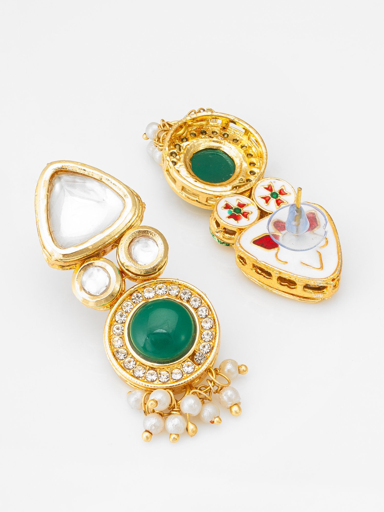 Golden Gemstone Earrings – Colorful Radiance