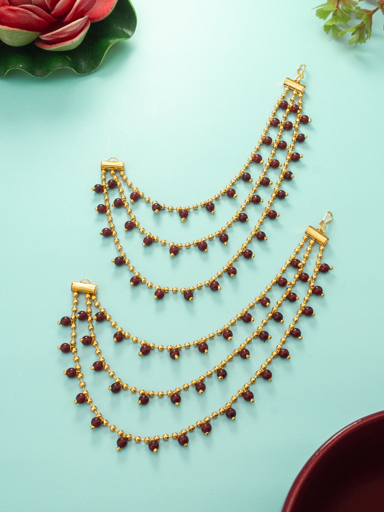 Vibrant Red Jhumka Earrings – A Pop of Color