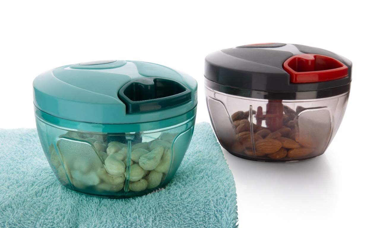 500ml Manual Food Chopper | Hand-Powered Vegetable Chopper & Cutter | Quick & Easy Onion, Garlic, Nuts, and Salad Chopper | BPA-Free, Durable & Portable Kitchen Tool