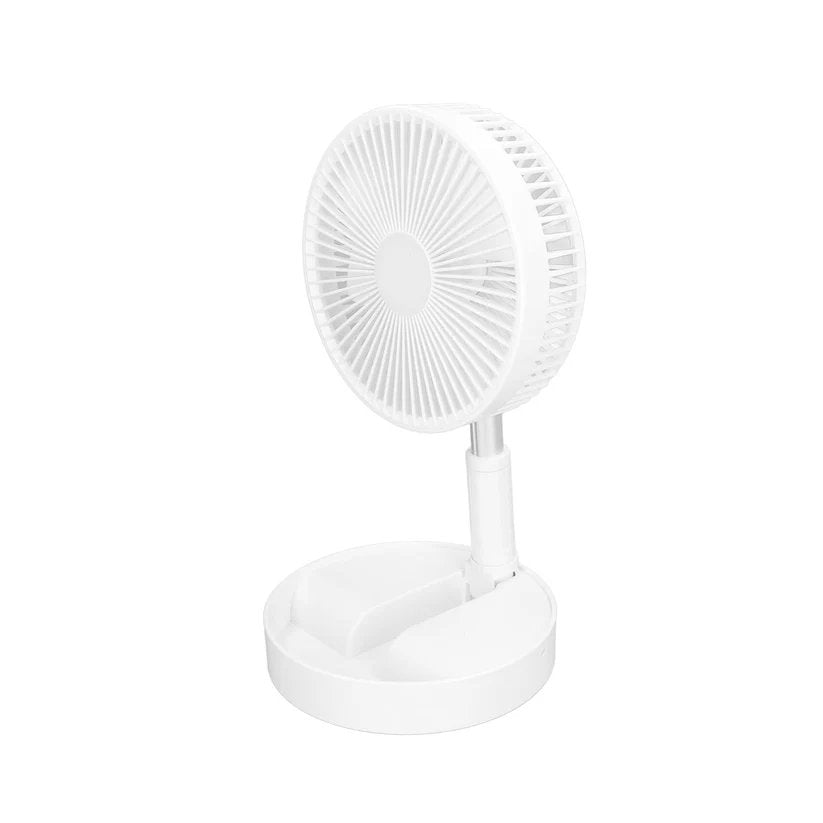 Telescopic Electric Desktop Fan – Height Adjustable, Portable & Quiet, Rechargeable USB Fan with Foldable Design for Home, Office & Travel, 4 Speeds & Oscillation