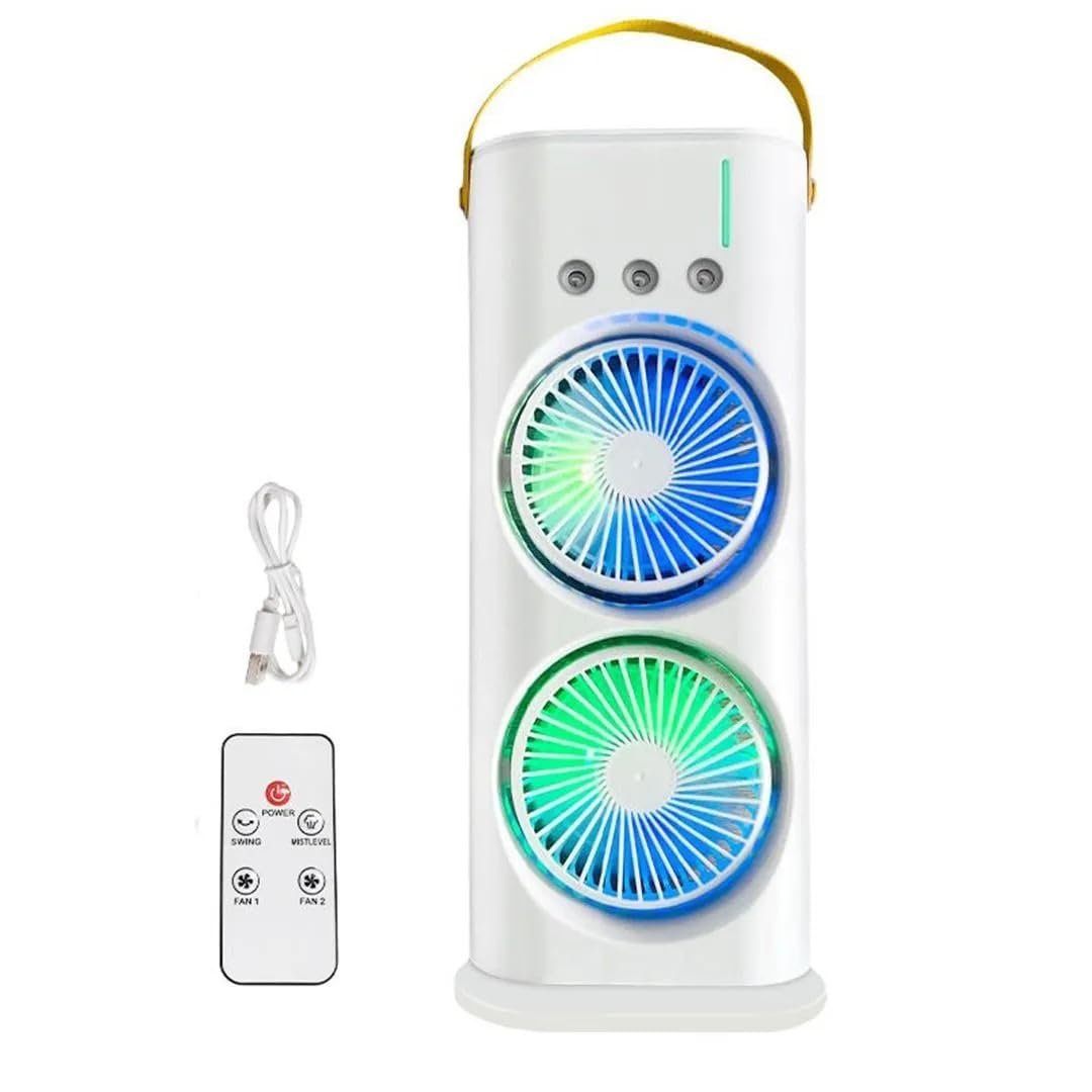 Double End Air Cooler Fan – 2-in-1 Adjustable Fan with Cooling Technology, Energy Efficient, Portable & Quiet for Home, Office & Outdoor Use – Dual Side Cooling, 3 Speed Settings, Compact Design