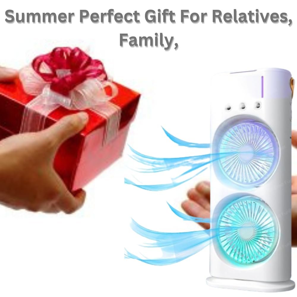 Double End Air Cooler Fan – 2-in-1 Adjustable Fan with Cooling Technology, Energy Efficient, Portable & Quiet for Home, Office & Outdoor Use – Dual Side Cooling, 3 Speed Settings, Compact Design