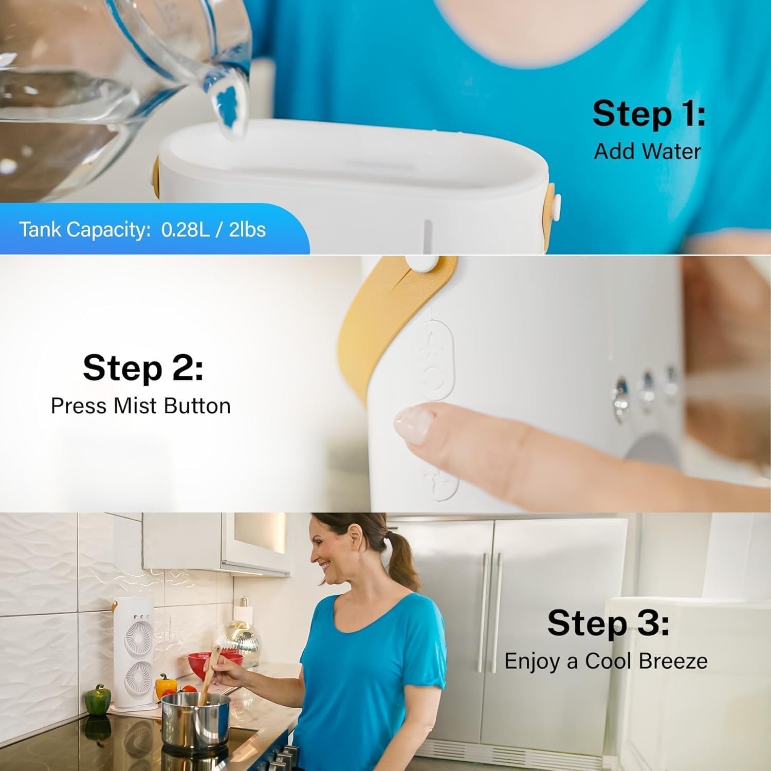 Double End Air Cooler Fan – 2-in-1 Adjustable Fan with Cooling Technology, Energy Efficient, Portable & Quiet for Home, Office & Outdoor Use – Dual Side Cooling, 3 Speed Settings, Compact Design