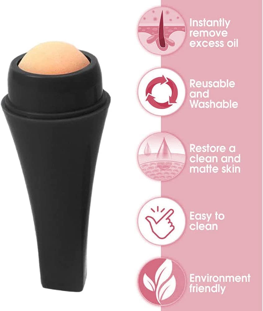 Face Oil Absorbing Volcanic Face Roller – Matte and Fresh Skin All Day