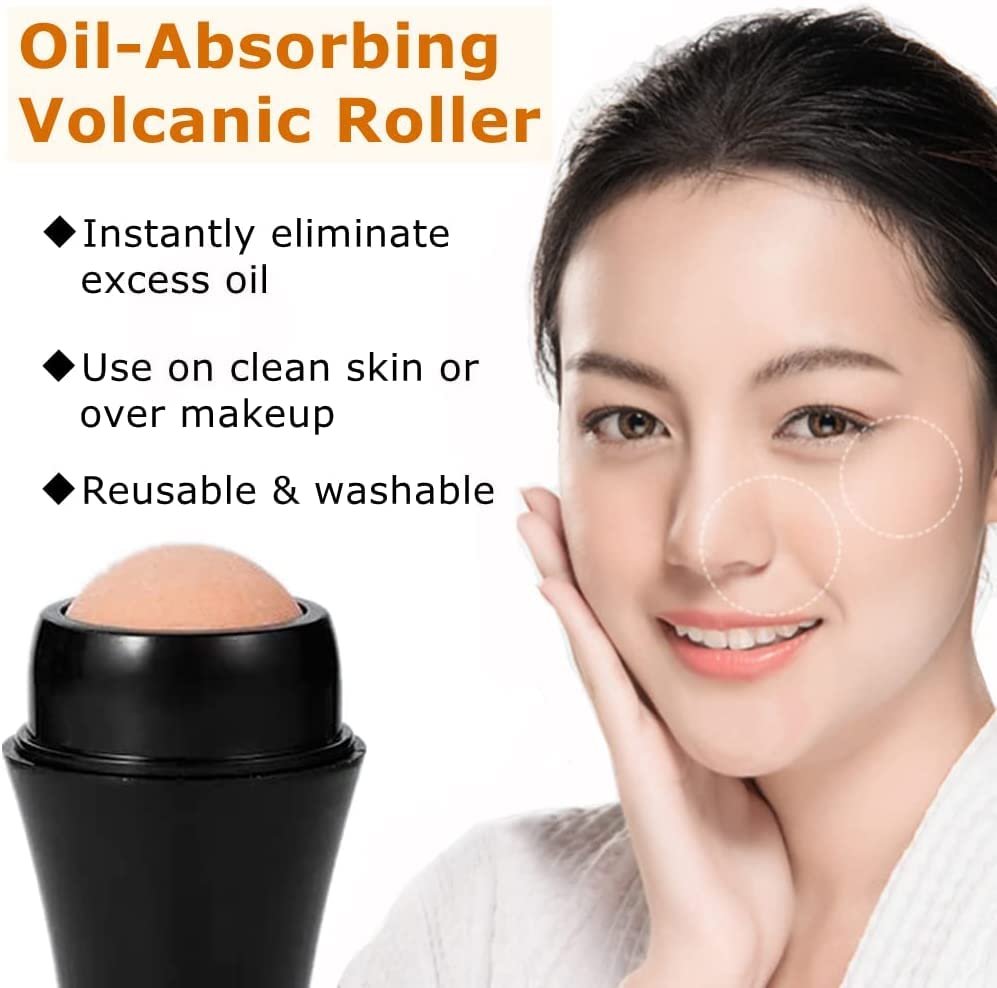Face Oil Absorbing Volcanic Face Roller – Matte and Fresh Skin All Day