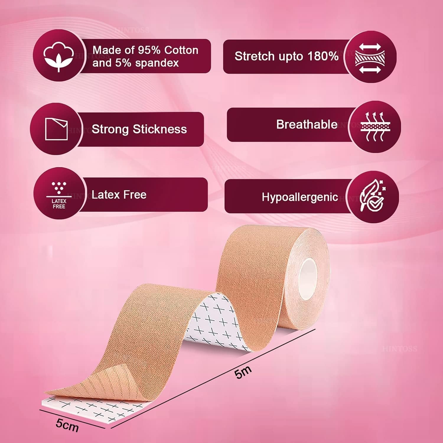 Boob Tape with 10 Nipple Pasties – All-Day Lift and Comfort