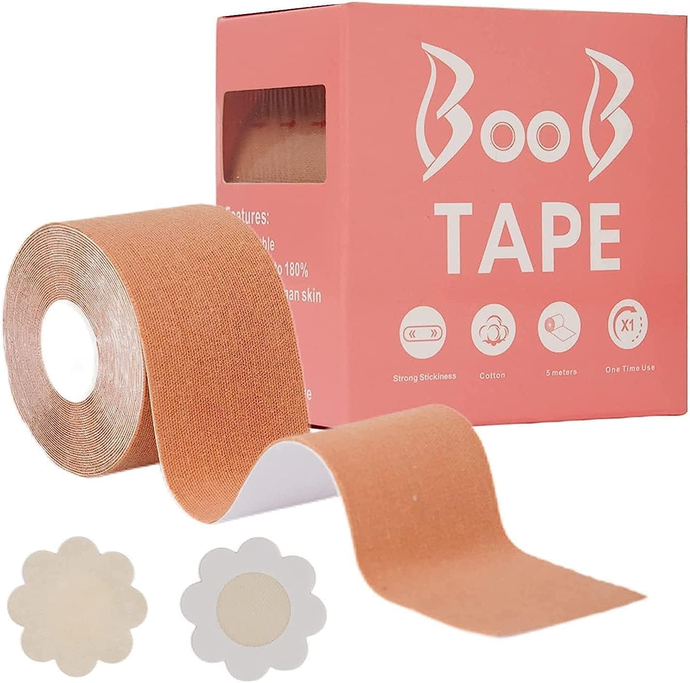 Boob Tape with 10 Nipple Pasties – All-Day Lift and Comfort