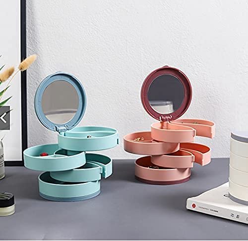 4-Layer Rotating Jewellery Box with Mirror – Organized Luxury