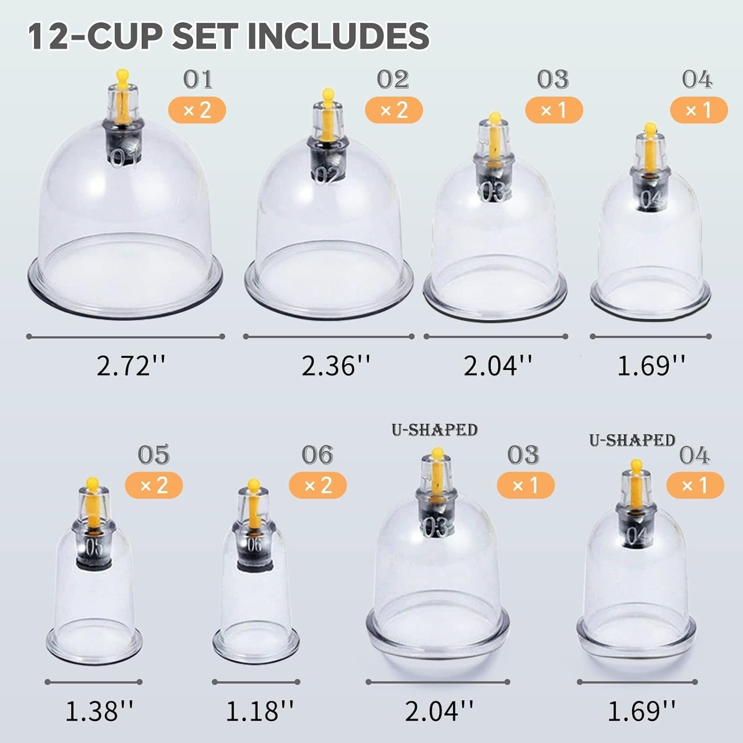 12 Cups Set for Cellulite Cupping Massager – Holistic Wellness Solution