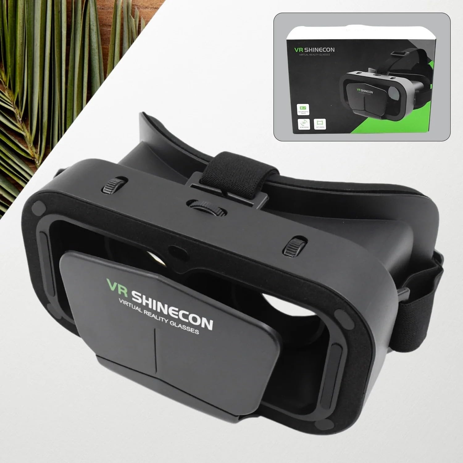 VR SHINECON Virtual Reality Glasses – 3D VR Headset for Movies & Gaming, Adjustable Lenses, Comfortable Fit, Universal Compatibility for iPhone & Android Smartphones
