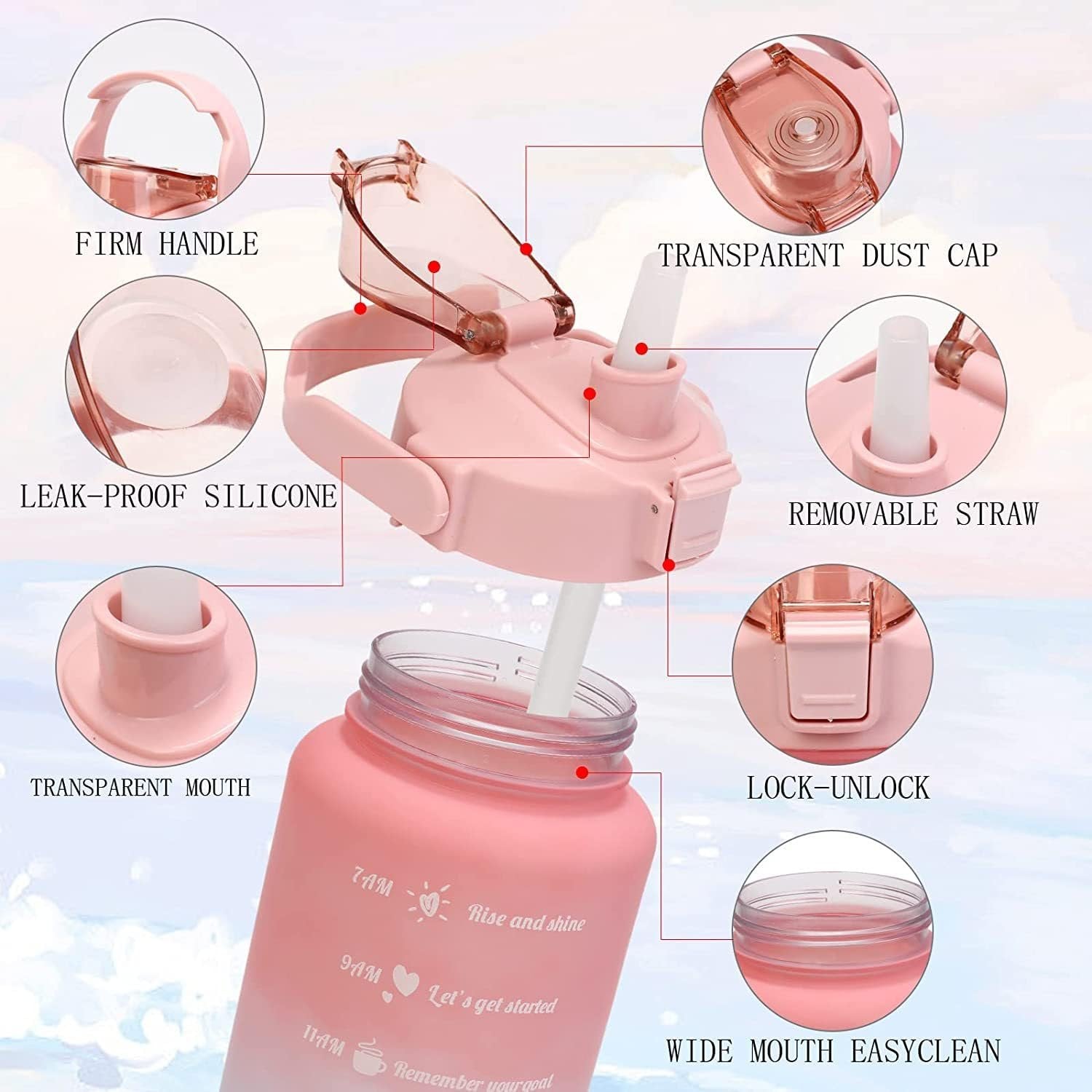 Motivational Water Bottles (Set of 3) – Stay Inspired & Hydrated