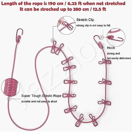  12 PC Travel Clothes Line – Quick Drying Anywhere