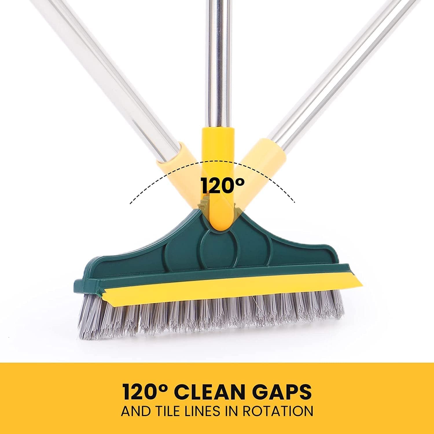2 In 1 Long Handle Floor Cleaning Brush with Wiper