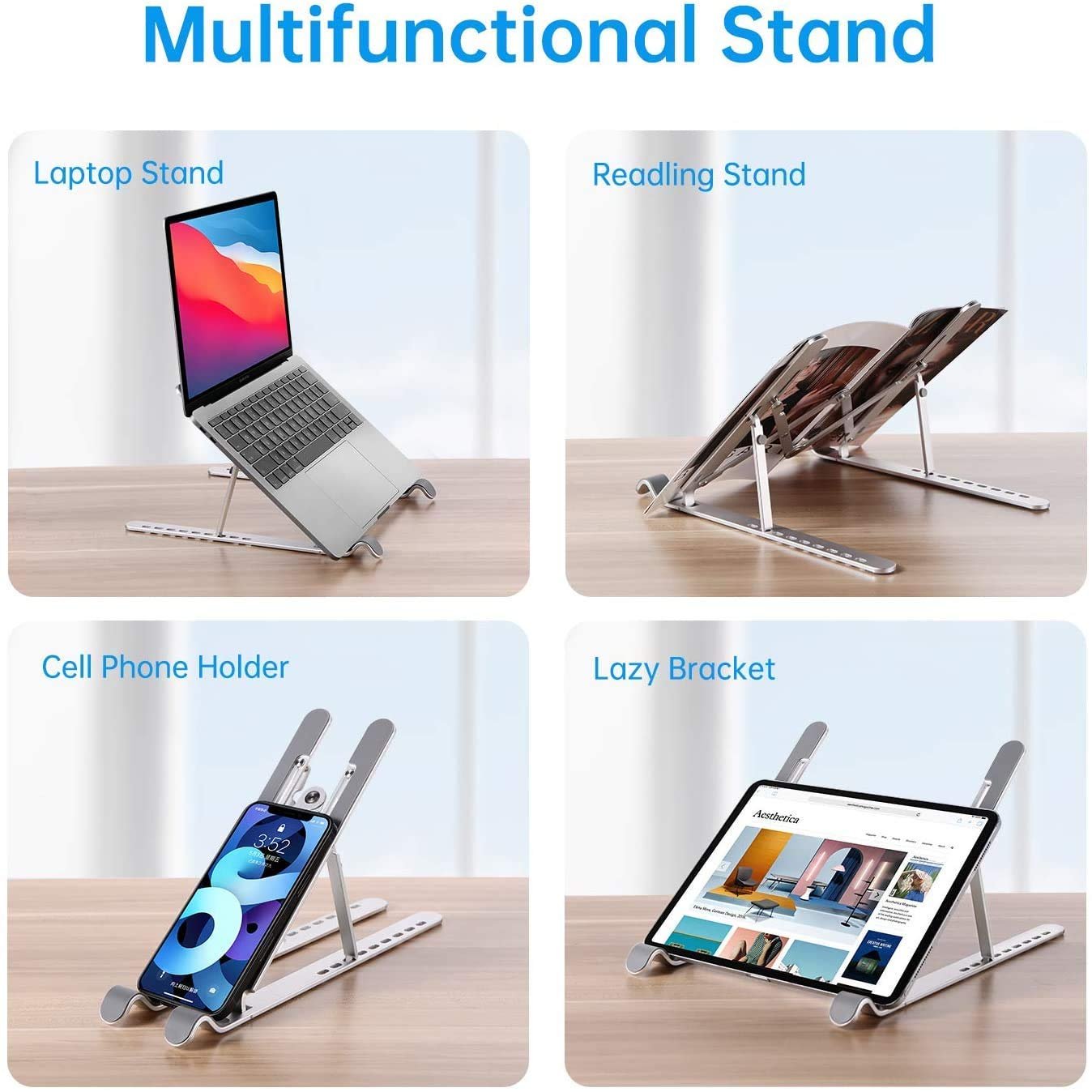 Aluminum Folding Laptop Table – Portable, Adjustable Desk for Home, Office, & Travel