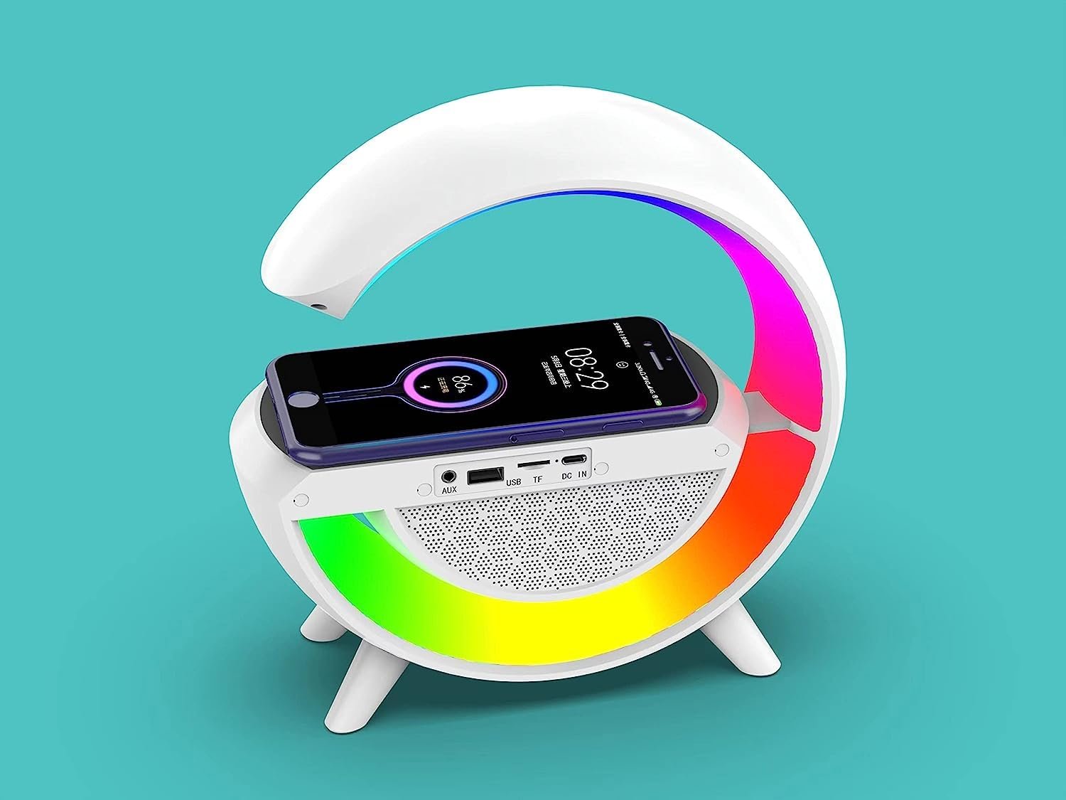 G Speaker Lamp & Alarm Clock with Charger – Multi-Function Bluetooth Speaker, LED Lamp, and Clock