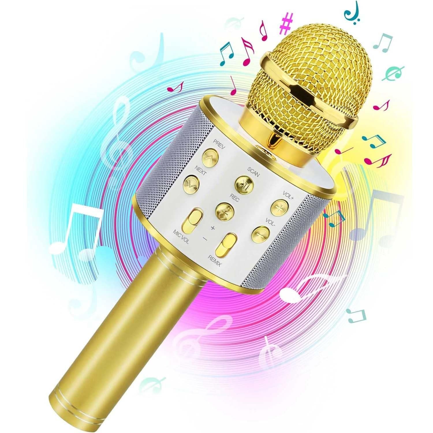 Golden Round Mike – Premium Quality Microphone for Singing, Karaoke, and Audio Recording