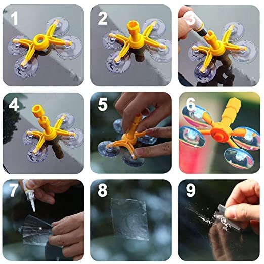 Windscreen Glass Crack Repairing Kit – Car Glass Crack & Chip Fixing Solution