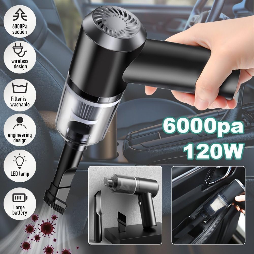 2 In 1 Car Vacuum Cleaner – Portable Handheld Car Cleaner for Home & Car Use