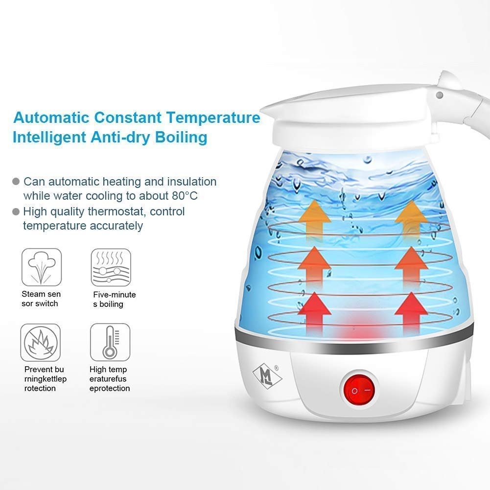 Silicon Foldable Travel Kettle – Compact, Space-Saving Electric Kettle for Travel and Home Use