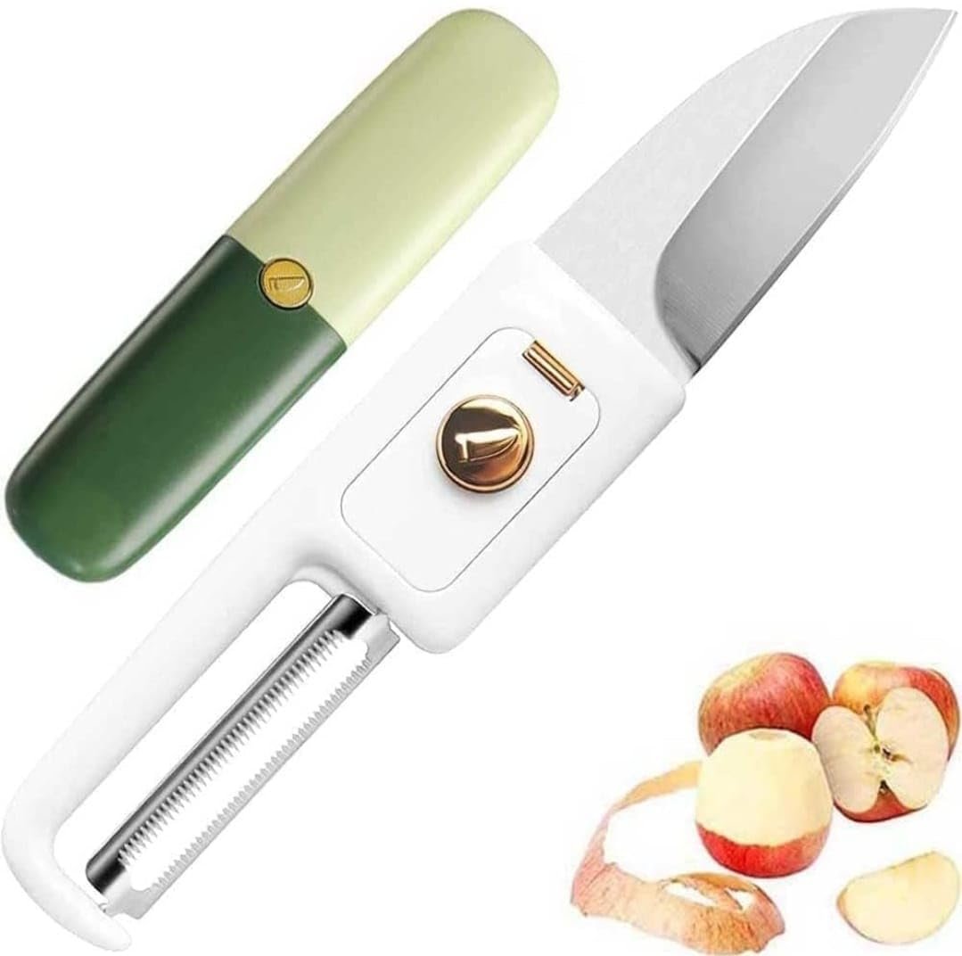 2 in 1 Multifunctional Peeler Knife – Versatile Kitchen Tool for Peeling and Cutting Fruits and Vegetables