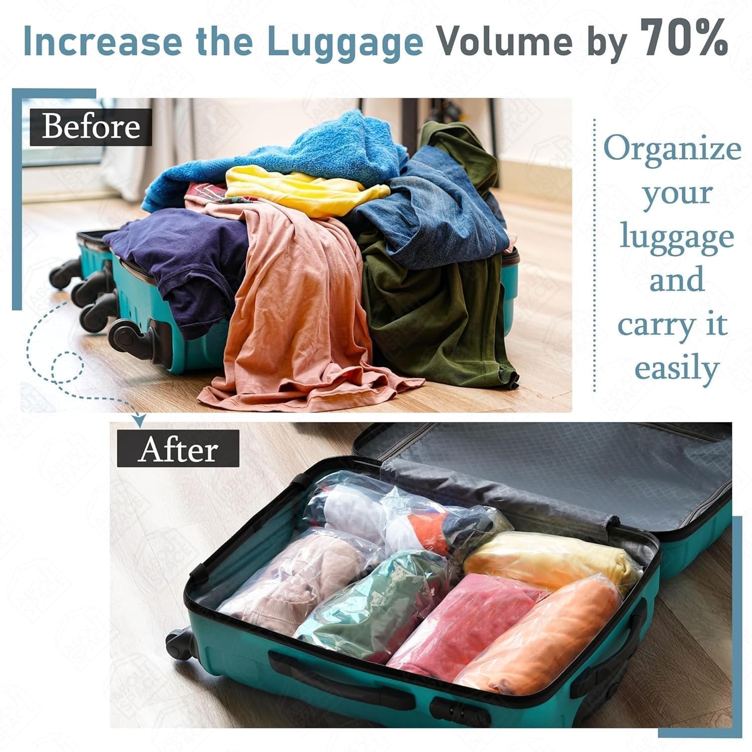Space Saving Vacuum Storage Bag ? Compression Bags for Clothes, Bedding & Travel | Reusable, Airtight & Durable Vacuum Seal Organizer