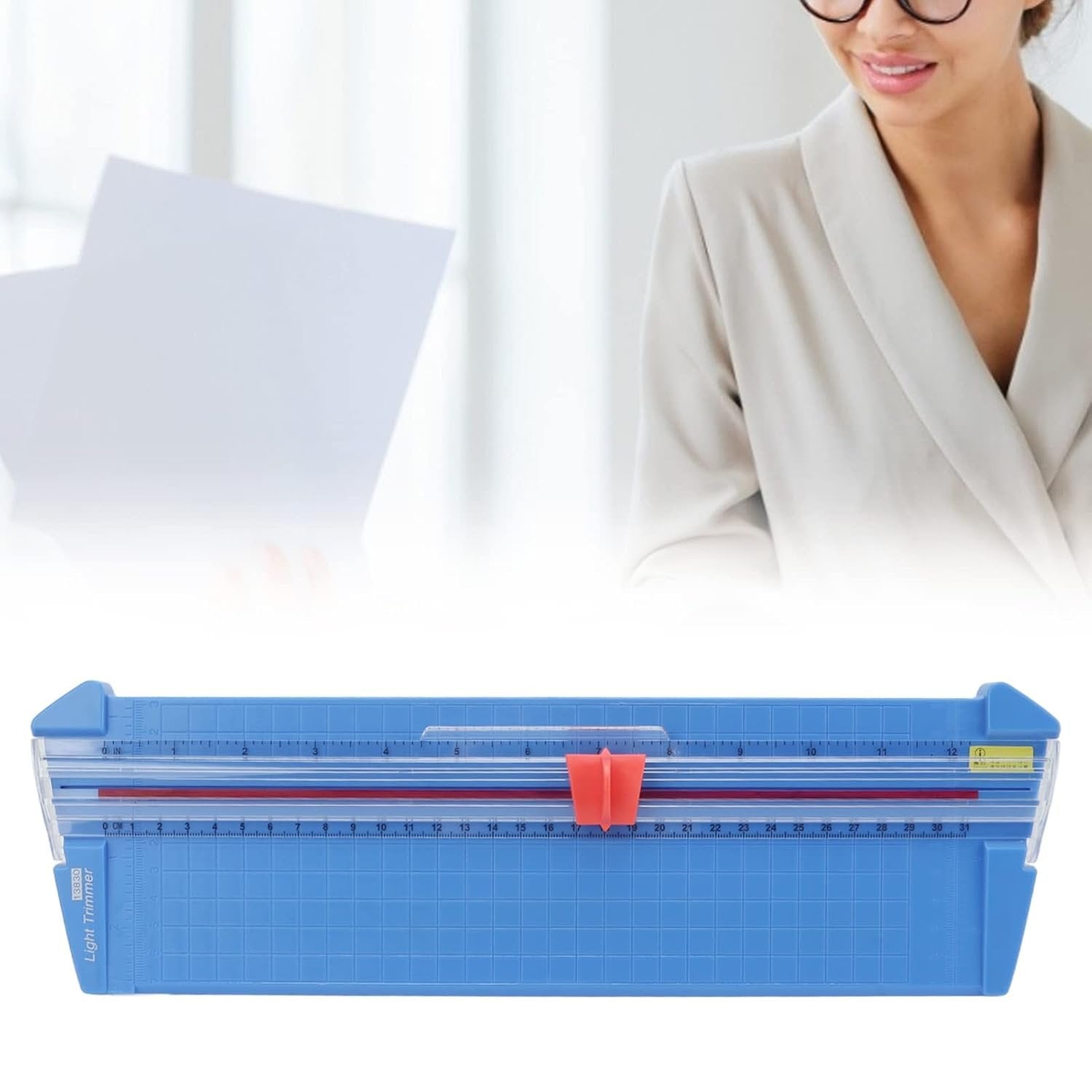 Manual Paper Cutter with Ruler ? Precision Guillotine Trimmer for A4/A5 ? Sharp Blade, Adjustable Guide, Non-Slip Base ? Ideal for Office, School, Craft, and Home Use
