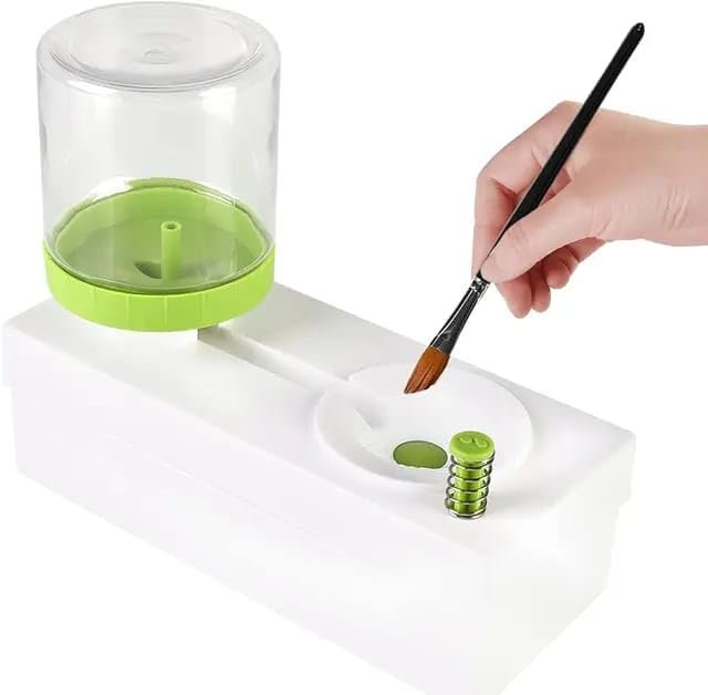 Water Recycling Paint Brush Cleaner ? Eco-Friendly Brush Rinsing System ? Dual Tank Design for Clean and Dirty Water ? Reusable, Mess-Free ? Perfect for Watercolor, Acrylic, and Oil Paint

