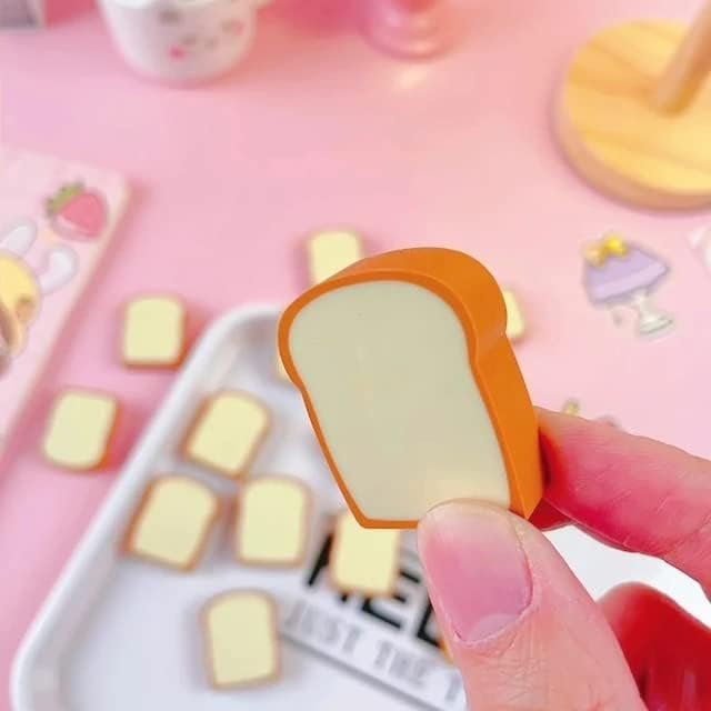 Bread Shaped Erasers ? Pack of 4 ? Cute and Realistic Erasers for Kids, Students, and Collectors ? Soft, Non-Toxic, Durable ? Perfect for School Supplies, Party Favors, and Gifts

