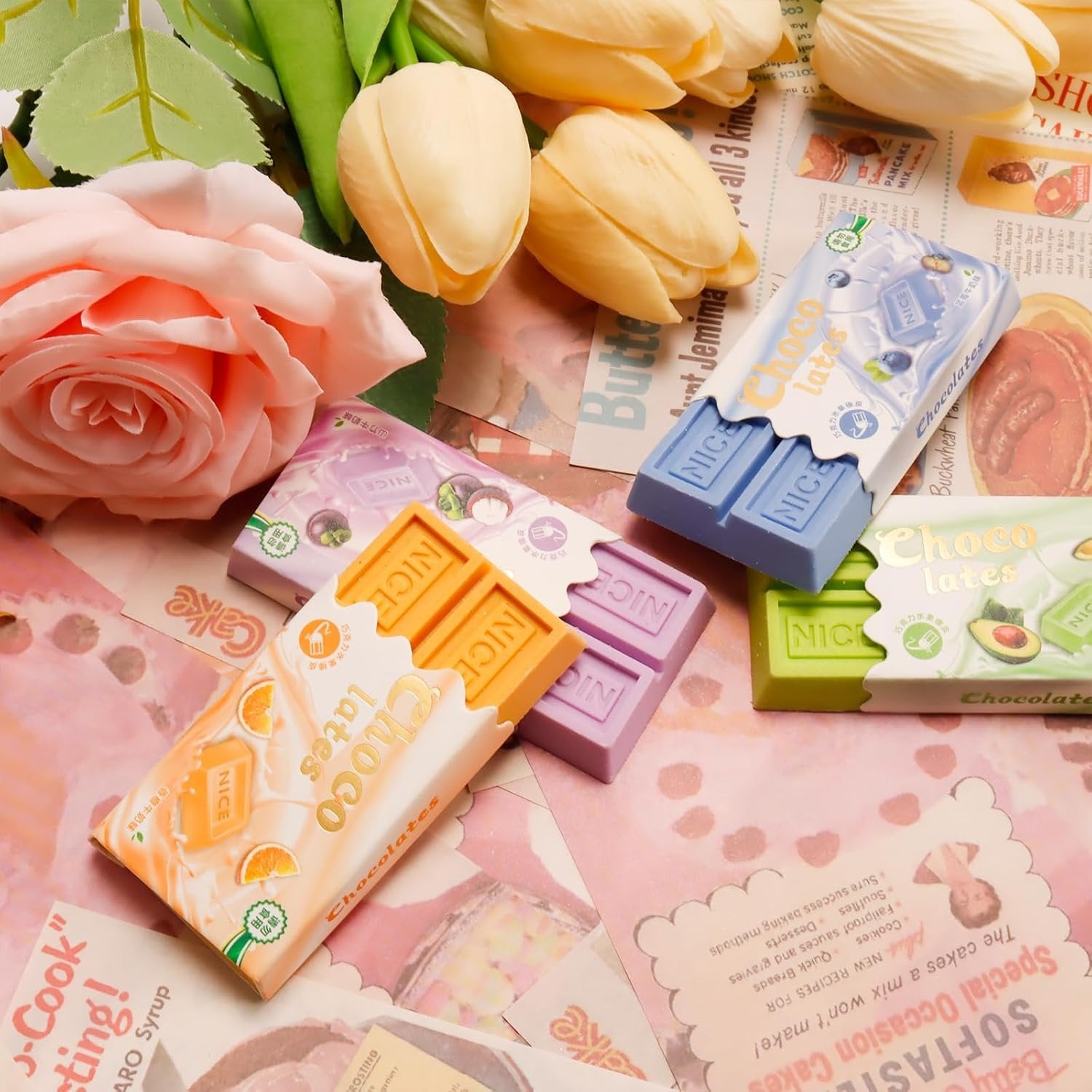 Creative Chocolate Shaped Eraser ? 1 PC ? Fun and Realistic Chocolate Bar Design ? Cute and Unique Eraser for Kids, Students, and Collectors ? Non-Toxic, Durable, Perfect for School and Gifts

