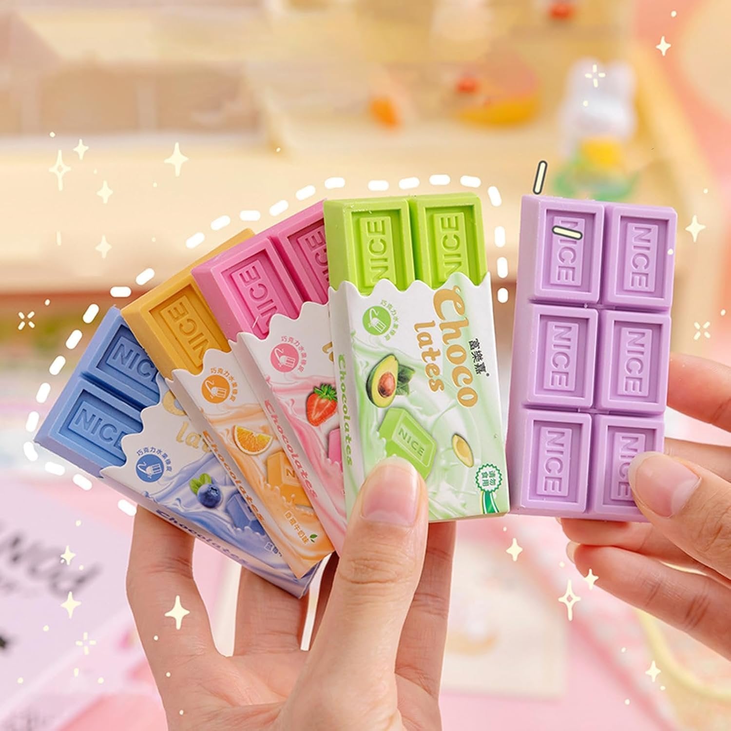 Creative Chocolate Shaped Eraser ? 1 PC ? Fun and Realistic Chocolate Bar Design ? Cute and Unique Eraser for Kids, Students, and Collectors ? Non-Toxic, Durable, Perfect for School and Gifts

