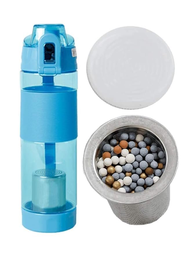 Alkaline Water Bottle | Mineral Cartridge for pH Balance | Stainless Steel | Health-Boosting Portable Bottle for Home, Gym & Travel

