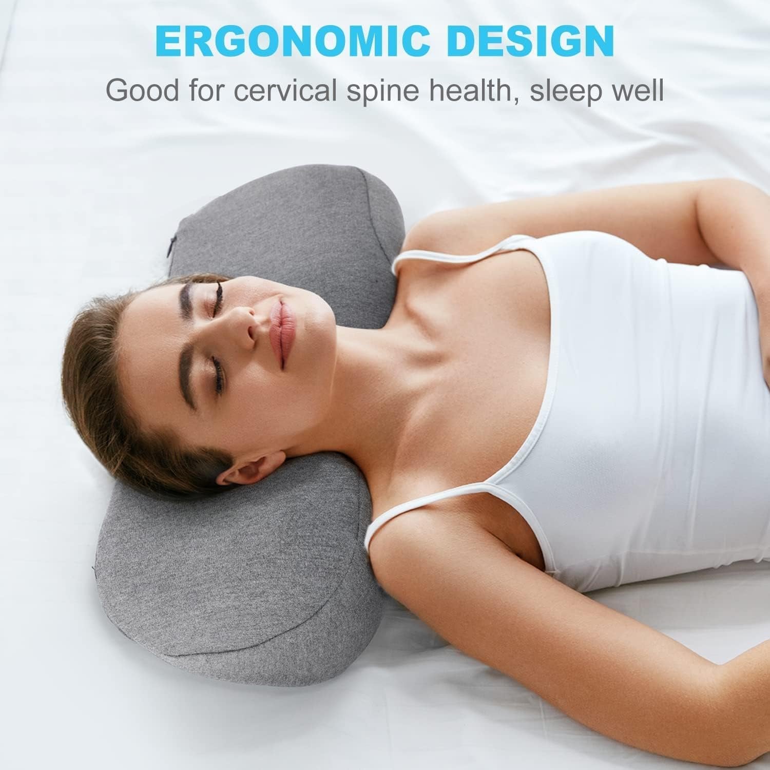 Cervical Neck Pillow | Contoured Memory Foam Pillow for Neck Pain Relief | Supports Spine Alignment & Comfort for Better Sleep

