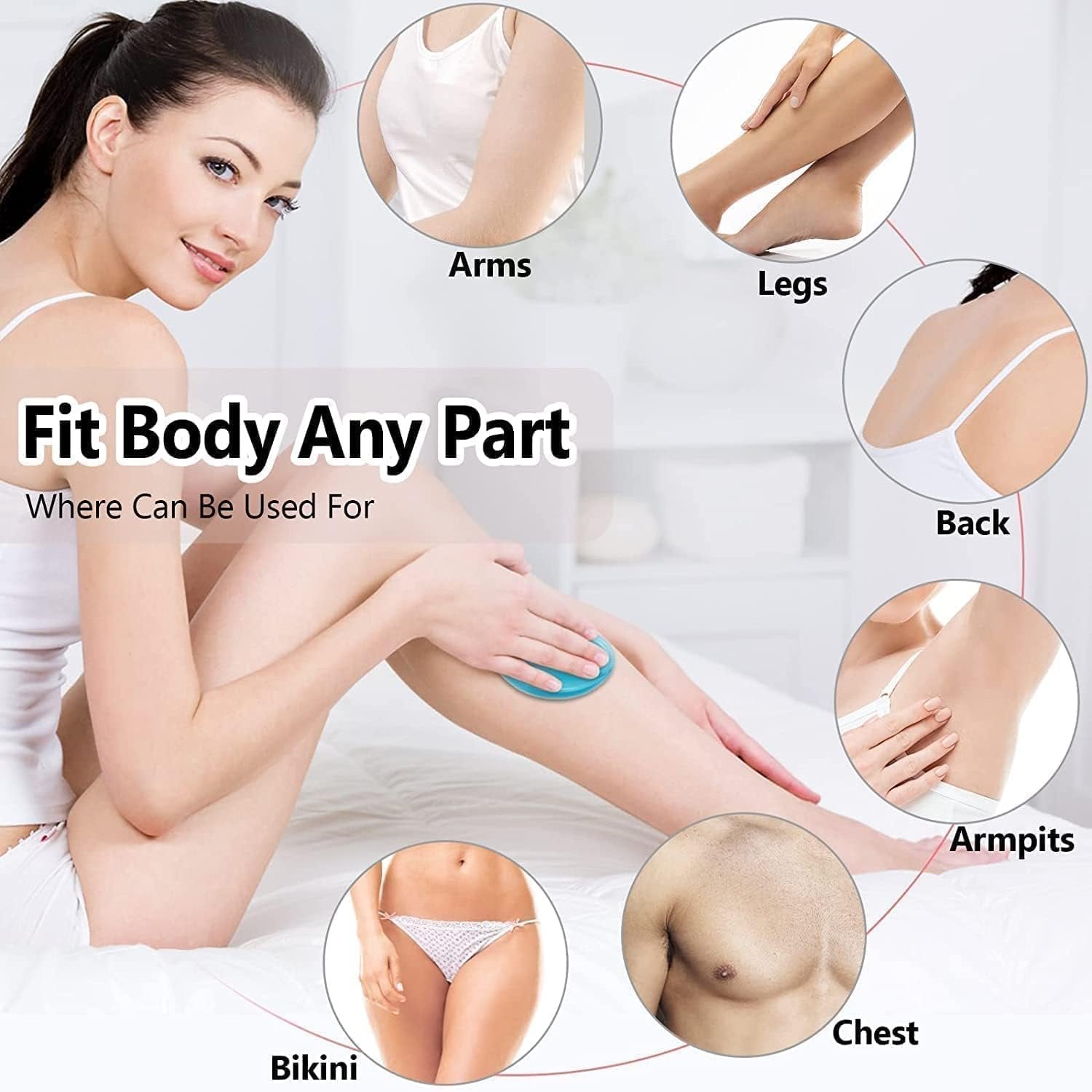 Crystal Hair Remover | Gentle & Pain-Free Hair Removal | Smooth & Effortless for Face, Arms & Legs | Reusable & Convenient
