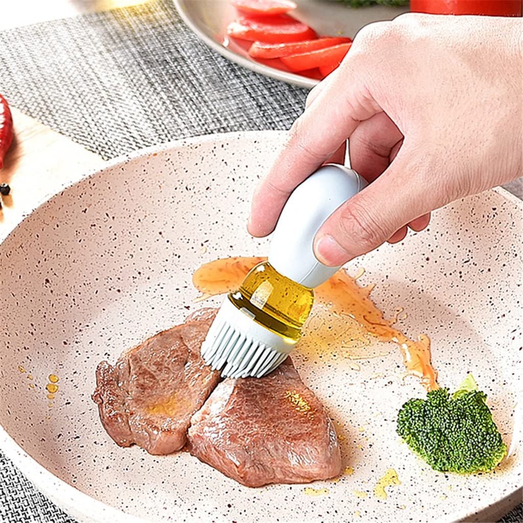 2 in 1 Silicone Dropper Oil Dispenser Bottle | Leak-Proof, Reusable Oil Dispenser with Dropper and Brush | Ideal for Cooking & Baking

