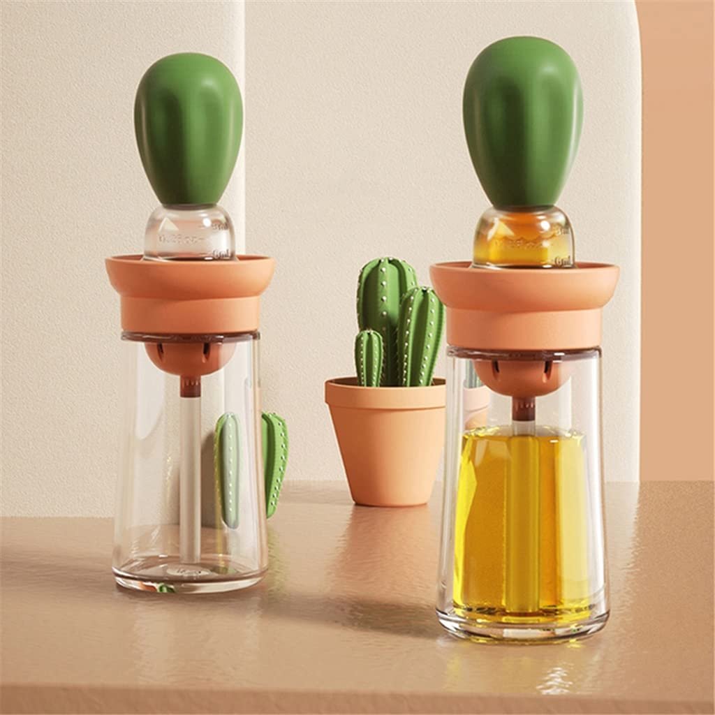 2 in 1 Silicone Dropper Oil Dispenser Bottle | Leak-Proof, Reusable Oil Dispenser with Dropper and Brush | Ideal for Cooking & Baking

